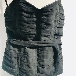 🔻 Black strapless blouse with ribbon